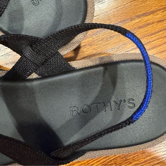Rothy's Ankle Strap Platform Sandal Lightweight Wedge Size 10.5 Black worn once - Picture 5 of 8